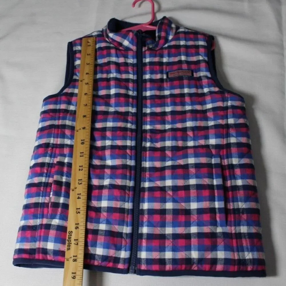 Vineyard Vines Pink and Blue Plaid Kids Vest